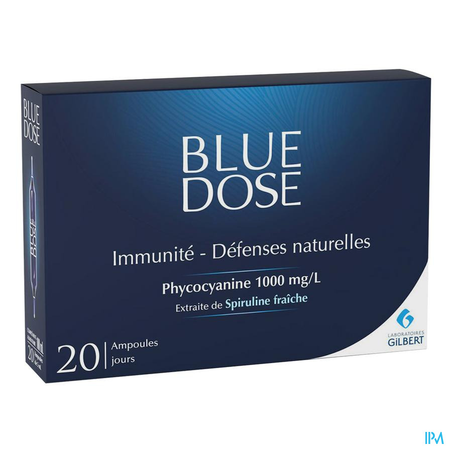 produit Laboratoires Gilbert Blue Dose Phycocyanine Ampoule Buvable 5ml 20
