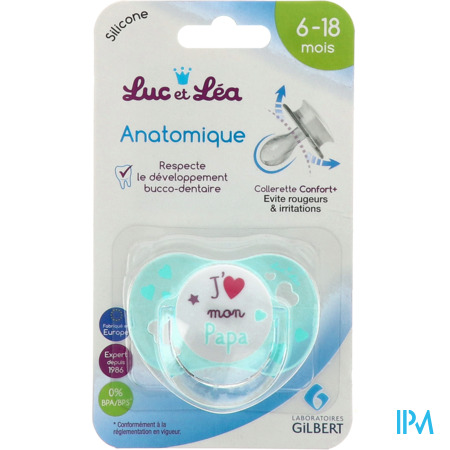 produit Luc Et Lea Sucette Symetrique Anatomique Papa Anneau 6/18m