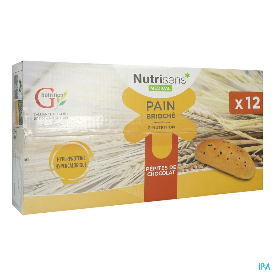 vignette Nutrisens Pain Brioche g-nut Choco X12x65g