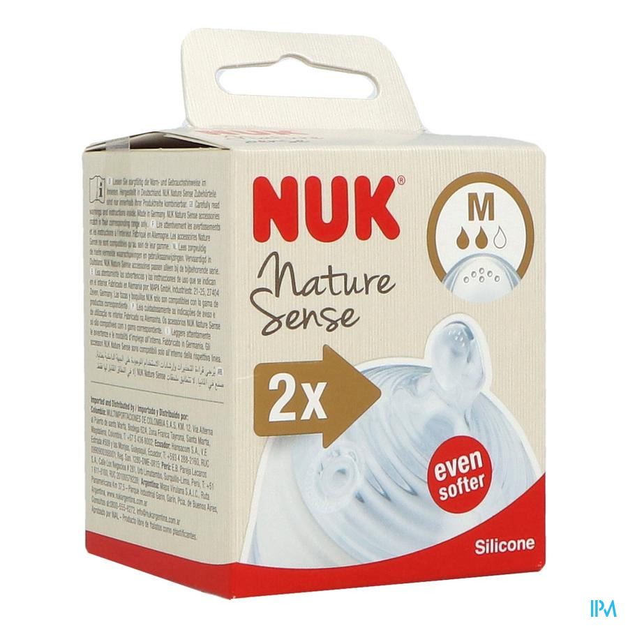 vignette Nuk Tetine Nature Sense M 6 Trous Silicone X2