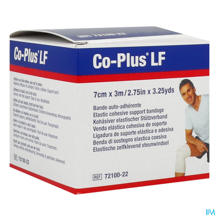 produit Co Plus Sans Latex Bande Cohesive 3m X 7cm Blanc
