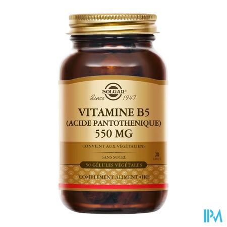 vignette Solgar Vitamine B 5 550mg Gelule Vegetale 50