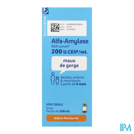 produit ALFA-AMYLASE BGR 200 U SP 200ML