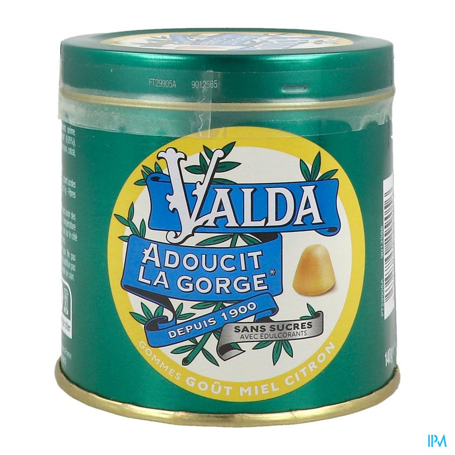 vignette Valda Gommes Miel Citron Sans Sucre 140g