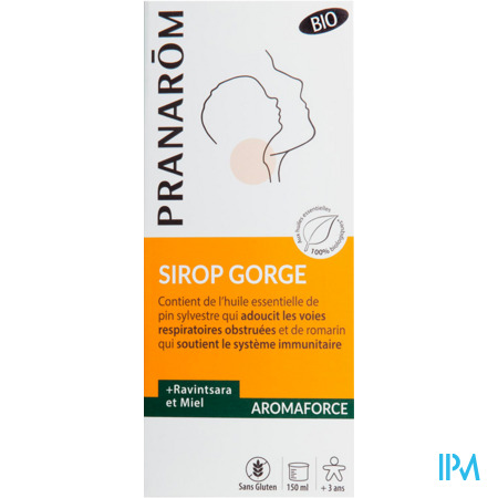 vignette Pranarom Aromaforce Sirop Voies Respiratoires Miel/ravintsara Bio 150ml
