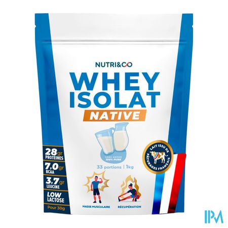vignette Nutri Co Whey Isolat Native Poudre Neutre 1kg