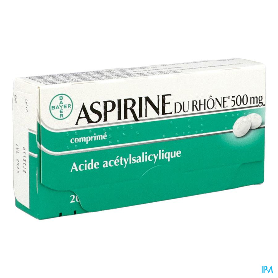 produit ASPIRINE 500MG RHONE CPR 20