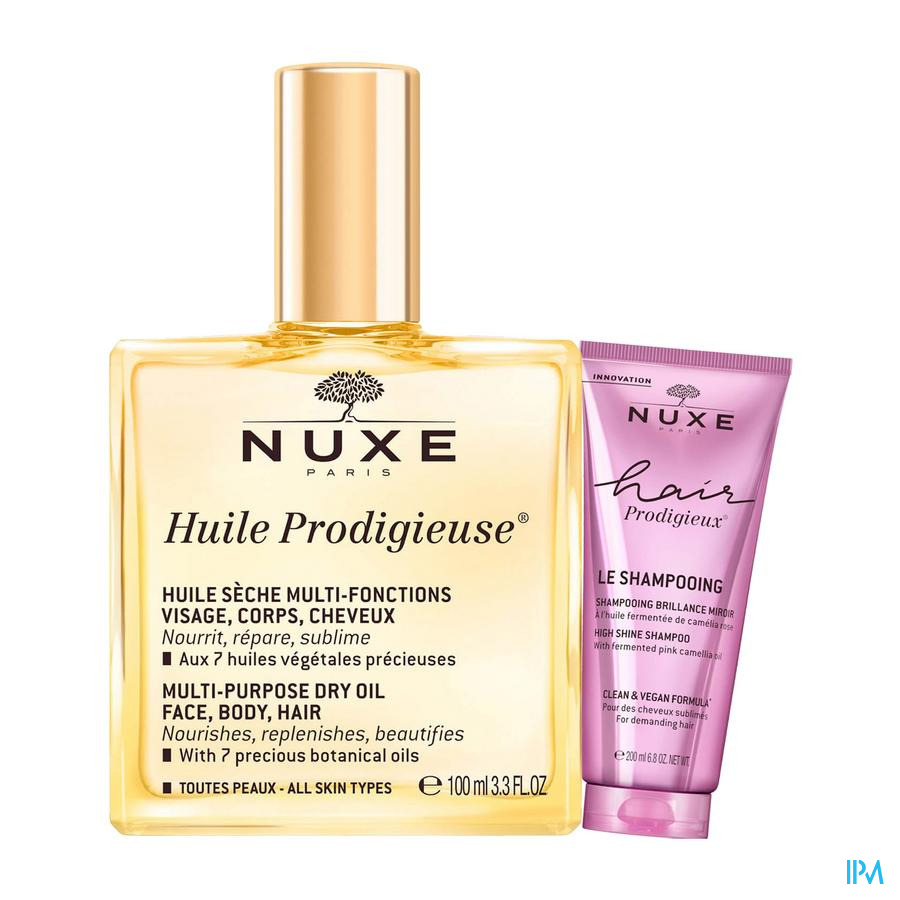 produit Nuxe Huile Prodigieuse Offre Portee Huile Prodigieuse 100ml + Hair Prodigieux Shampooing 30ml