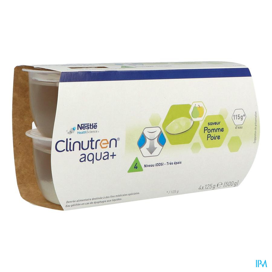 vignette CLINUTREN AQUA+ POMME/POIRE 125GX4
