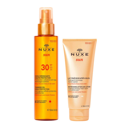 produit Nuxe Sun Huile Bronzante Spf30 150ml + Ap Soleil 100ml