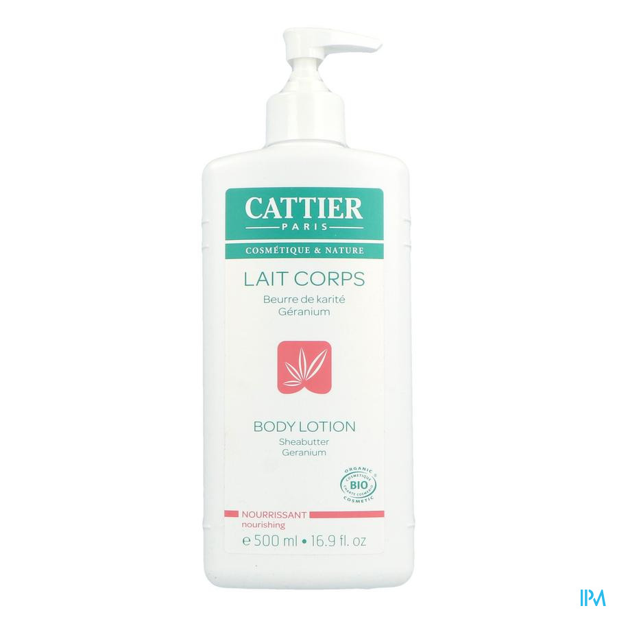 vignette Cattier Lait Corps Nourrissant Karite Geranium Bio 500ml