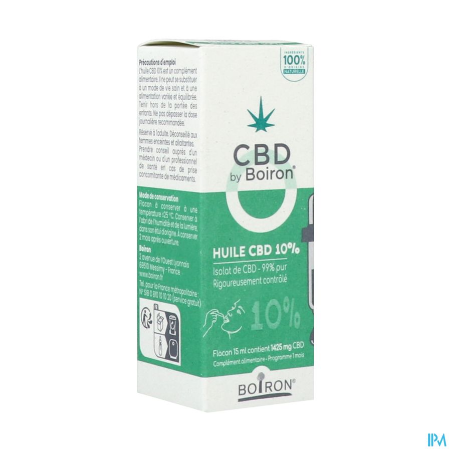 produit CBD BY BOIRON HUILE 10% 15ML