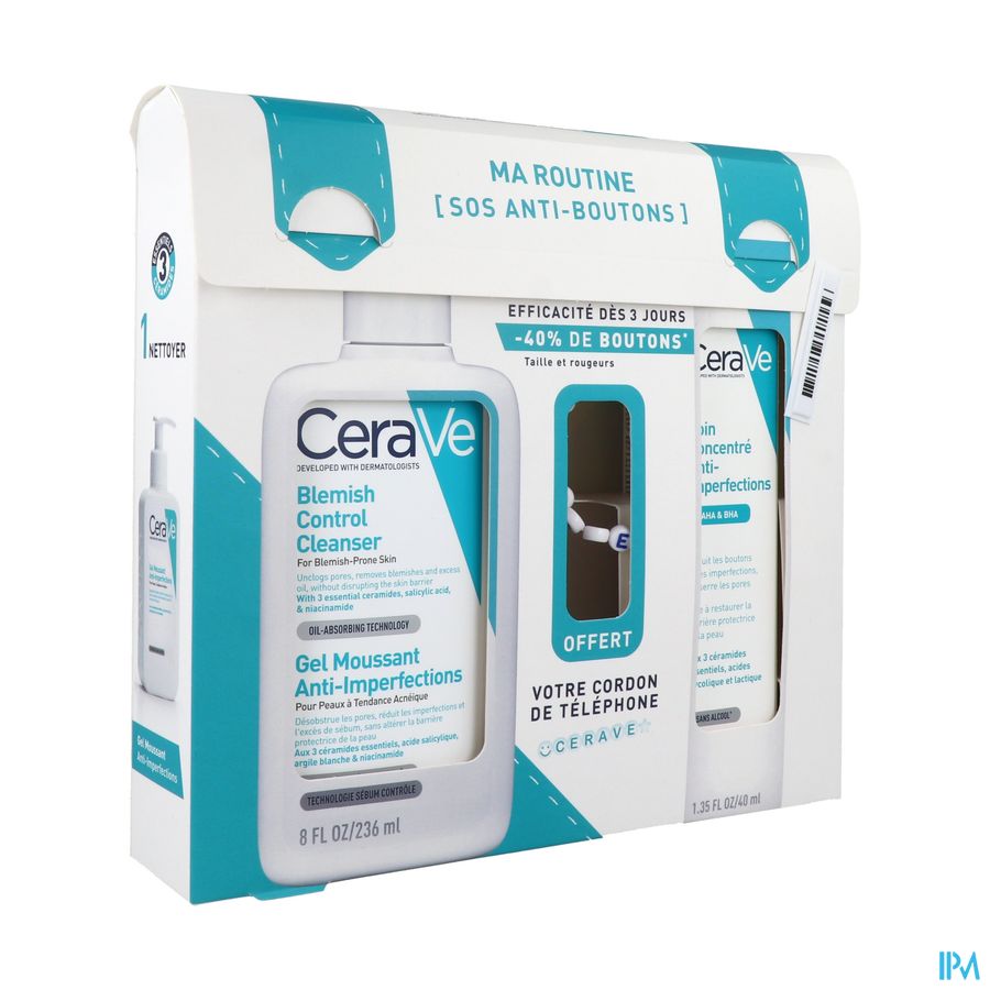 vignette Cerave Routine Anti-bouton (gel Moussant Anti-imperfections+soin Concentre Anti-imperf) 236ml + 40ml