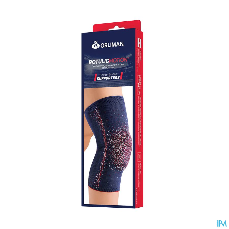 vignette Orliman Genouillere Rotulig Motion Bleu Blanc Rouge T2