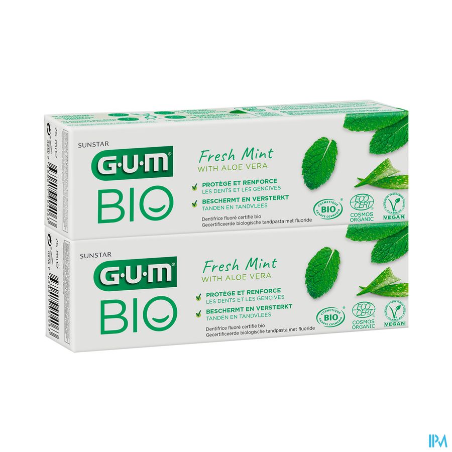 vignette GUM DENT BIO GEL 75ML X2