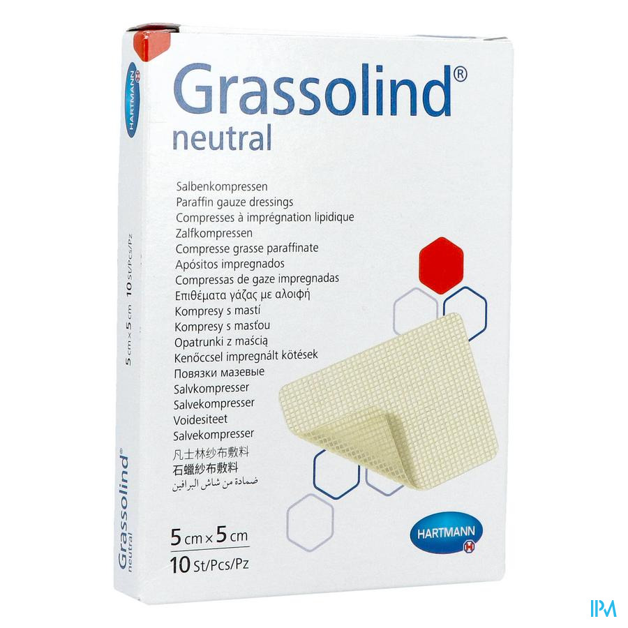 vignette Grassolind Neutral Pansement Gras 5cm X 5cm 10