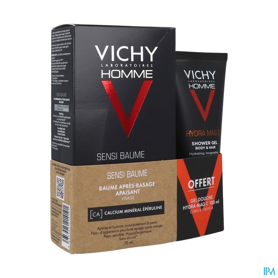 vignette Vichy Homme Sensi Baume Ca Baume Confort 75ml + Gel Douche 100ml Offert