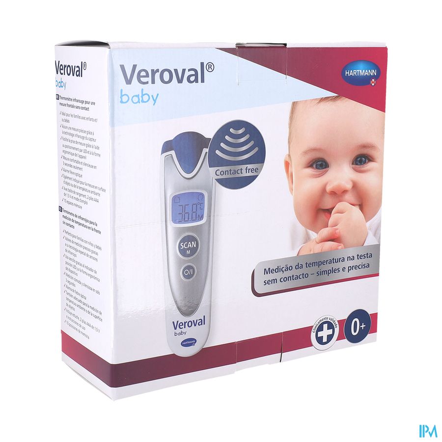 produit Hartmann Veroval Baby Thermometre Medical Frontal Multifonction Sans Contact