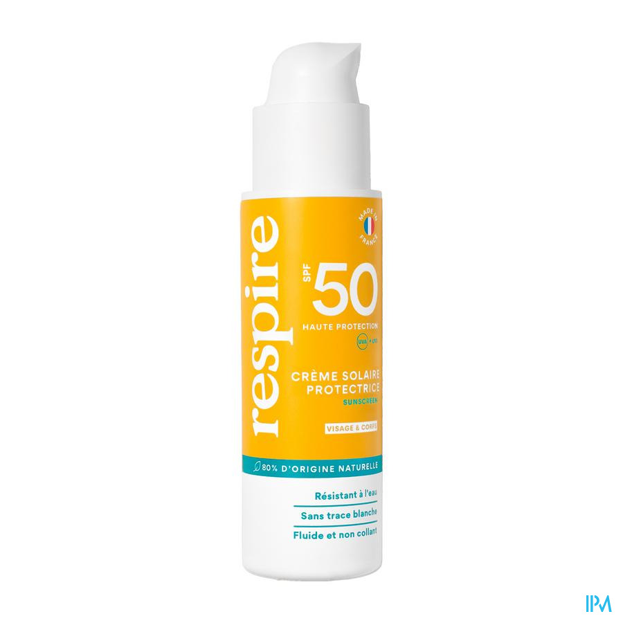 produit Respire Creme Solaire Protectrice Spf50 100ml