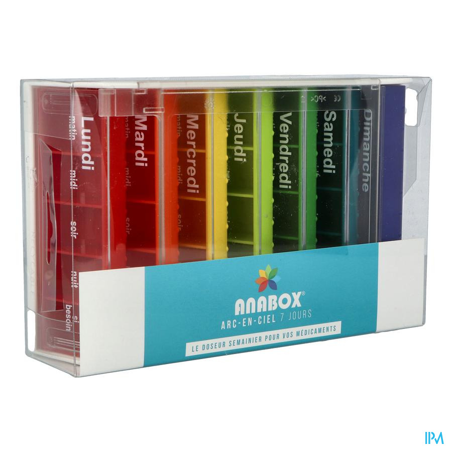 produit Anabox Pilulier Semainier Arc En Ciel