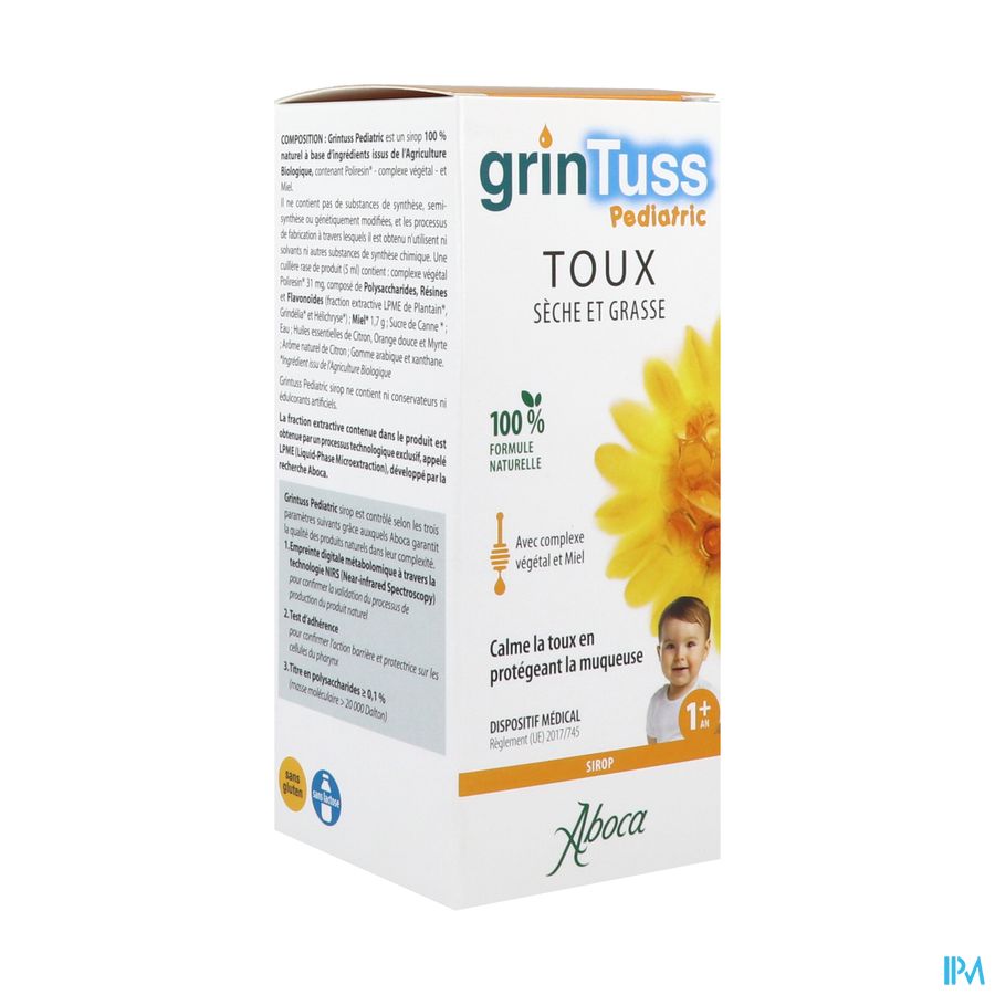produit Aboca Grintuss Pediatric Sirop Toux Seche Et Grasse 180g
