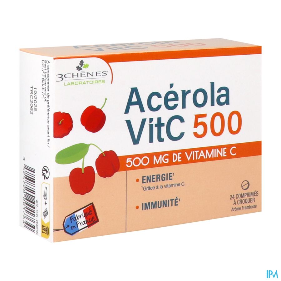 produit 3 CHENES ACEROLA CPR VIT C 500 BT 24