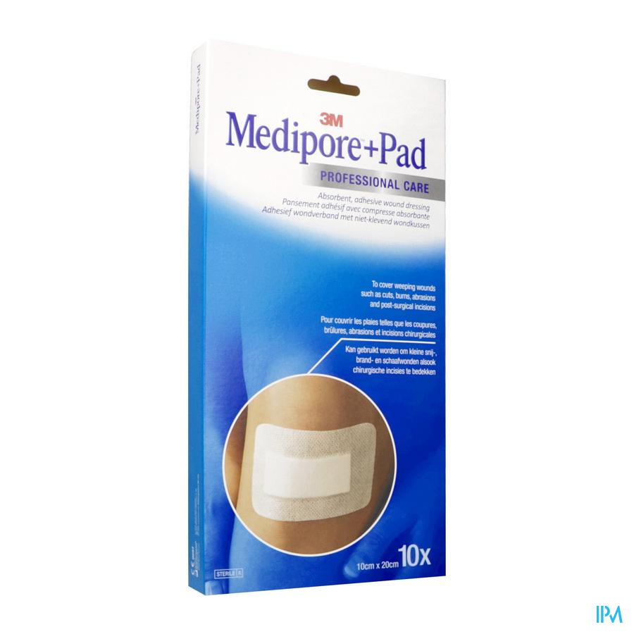 vignette 3m Medipore+ Pad Pansement Absorbant 10cm X 20cm 10