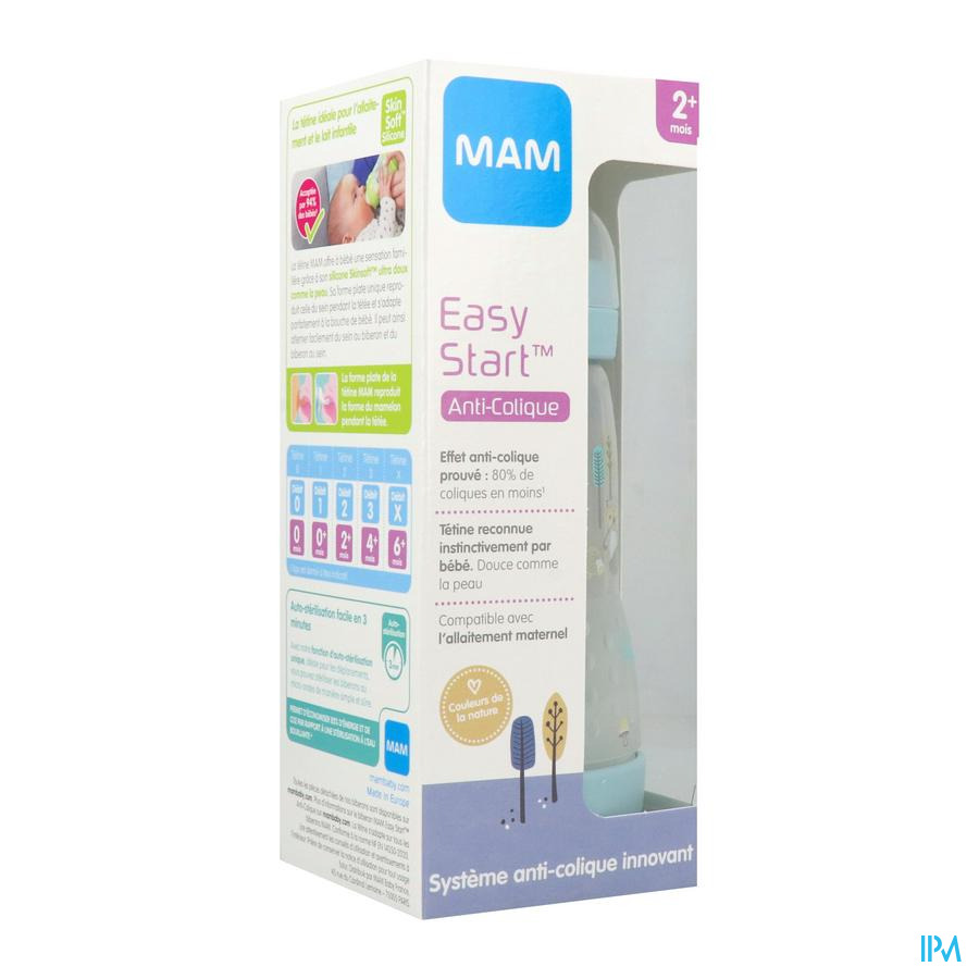 vignette Mam Biberon Easy Start Anticolique Nature Aqua Debit 2 260ml X2