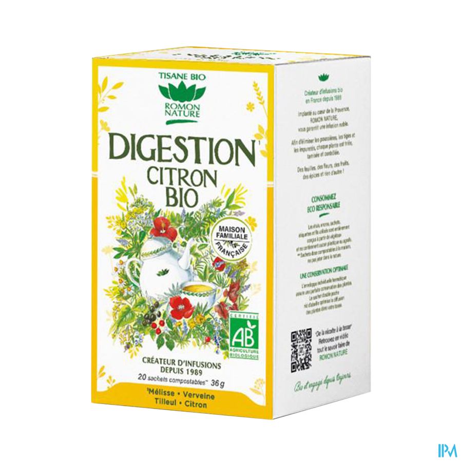 produit ARAQUELLE DIGESTION CITRON BIO 36G
