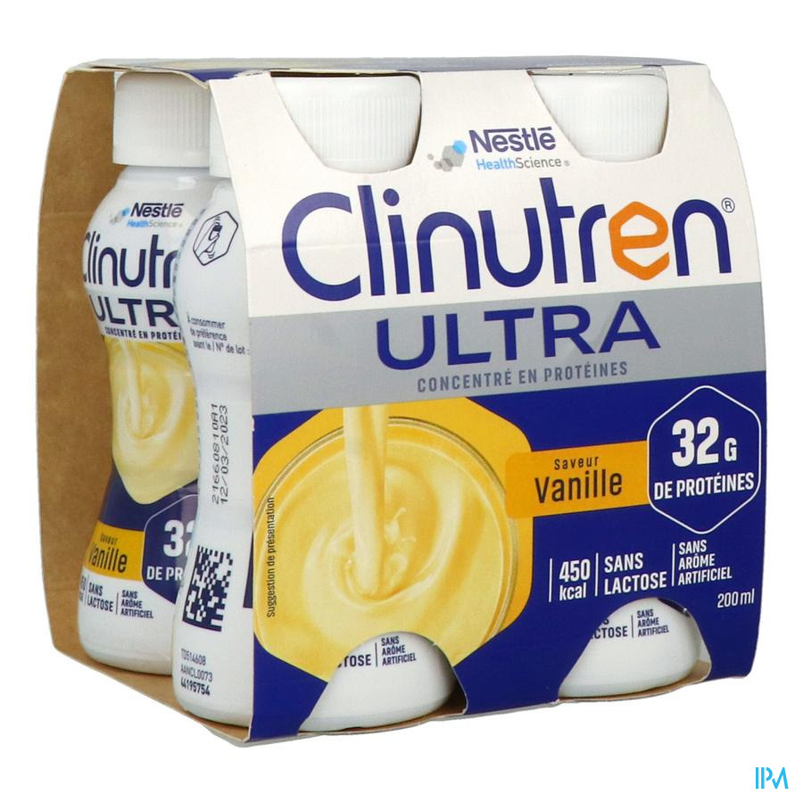 vignette Clinutren Ultra Saveur Vanille 200ml X4