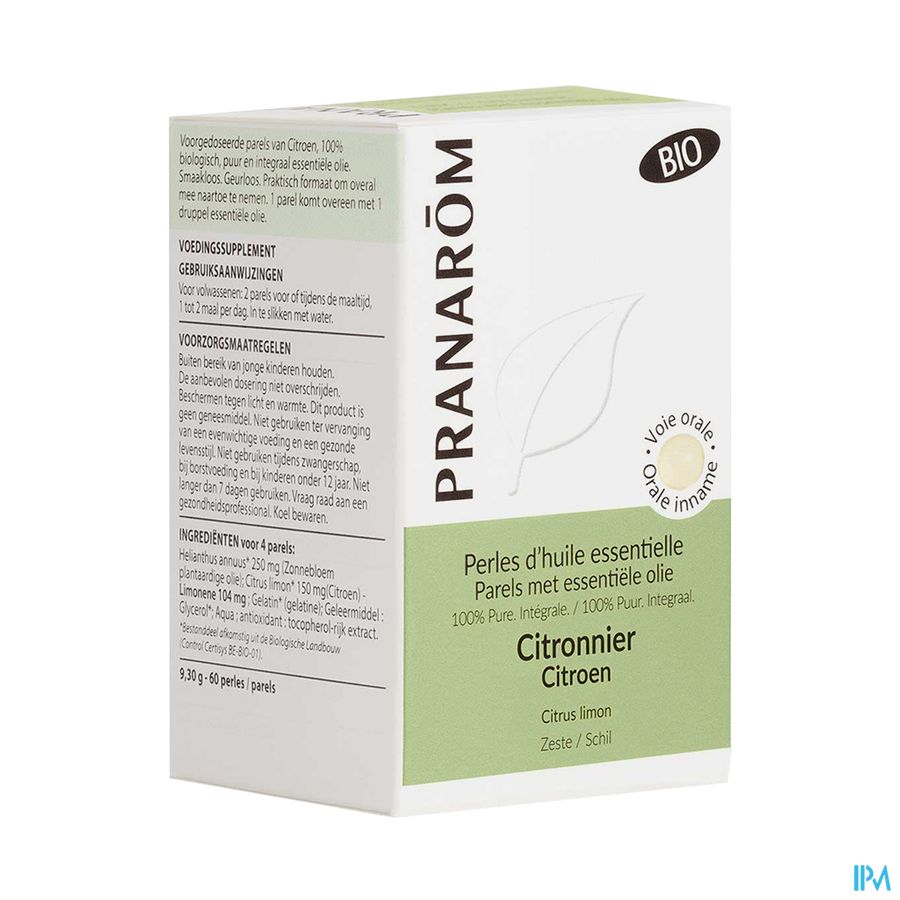produit PRANAROM CITRONNIER BIO 60 PERLES 100MG
