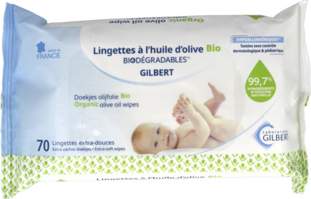 vignette Laboratoires Gilbert Bebe Lingette Huile Olive Bio Sachet 70
