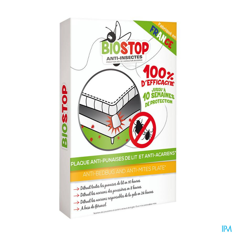 produit BIOSTOP PLAQUE ANTI-PUNAISES DE LIT