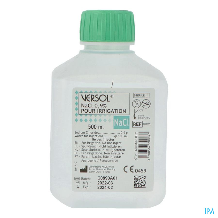 vignette VERSOL SODIUM CHL 0,9% FL500 DM