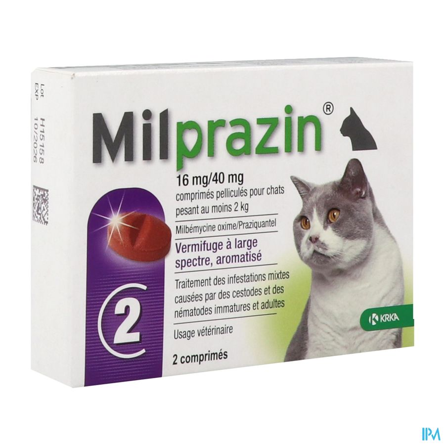 produit MILPRAZIN 16MG/40MG CPR BT2