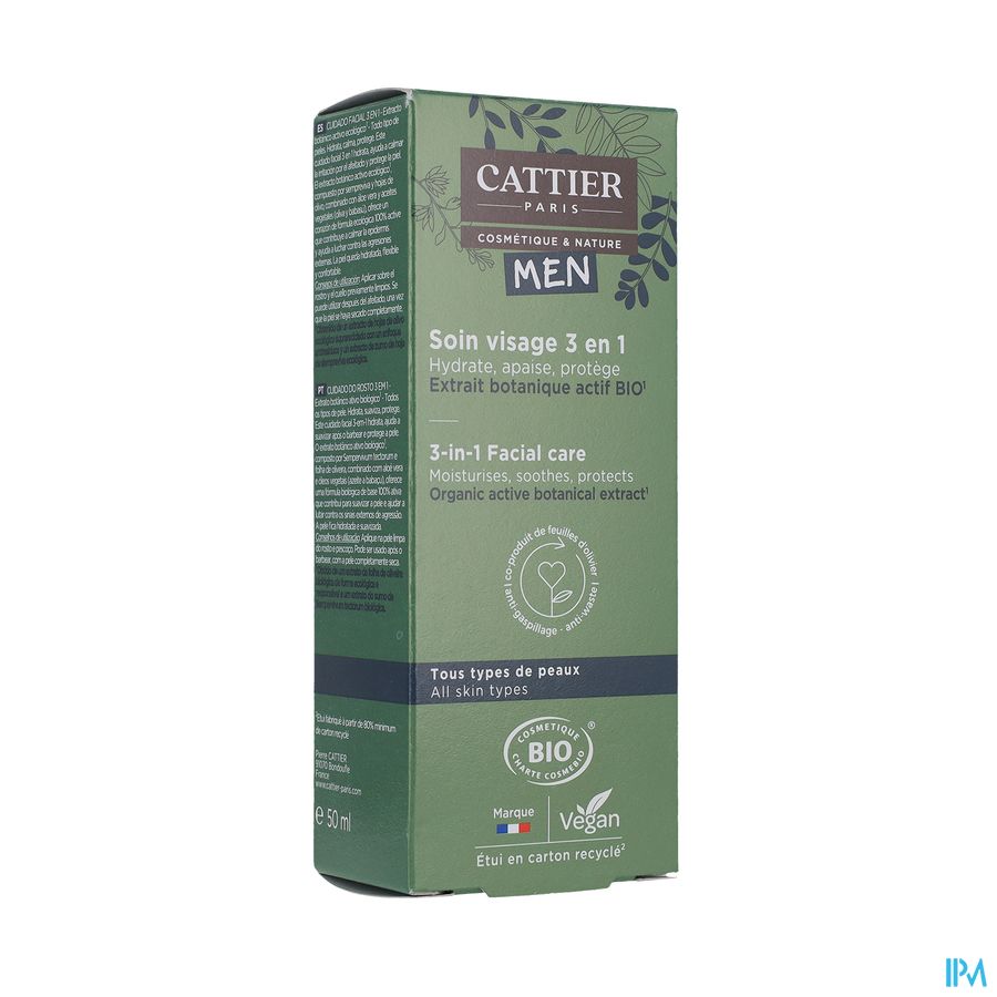 vignette CATTIER SOIN VISAGE 3EN1 HOMME 50ML