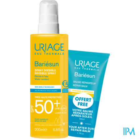 vignette Uriage Bariesun Spray Invisible Spf50+ 200ml + Baume Reparateur 50ml Offert