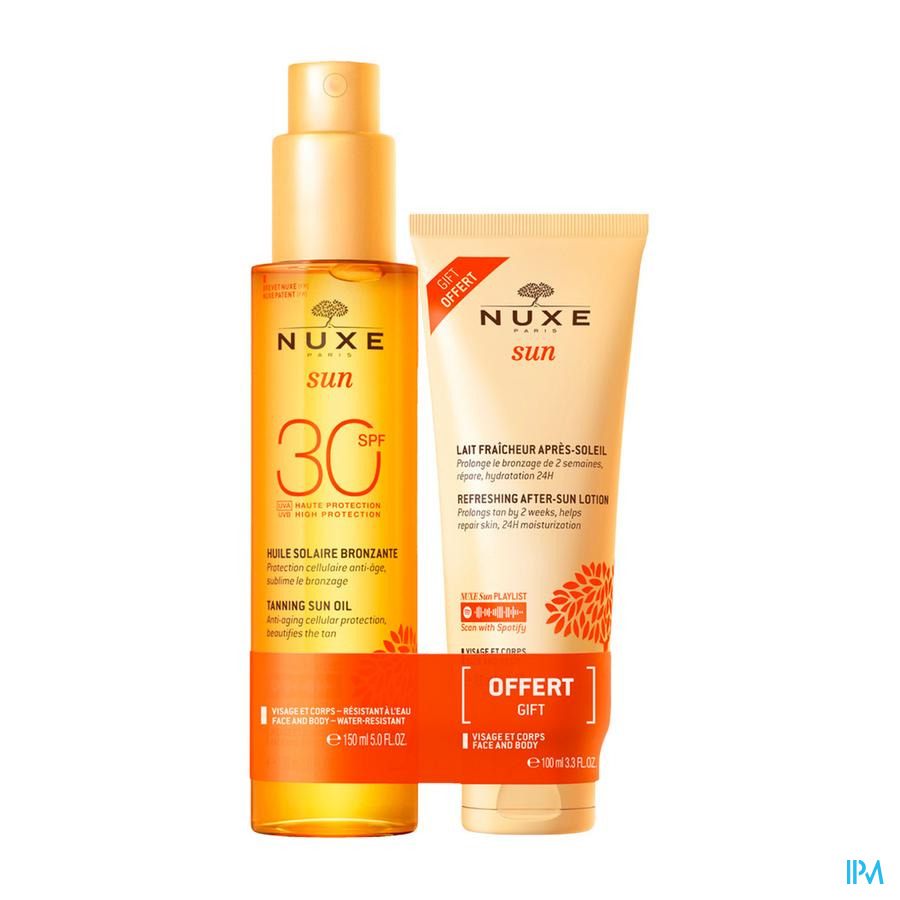 produit Nuxe Sun Huile Spf30 150ml + Apressoleil 100ml Offert