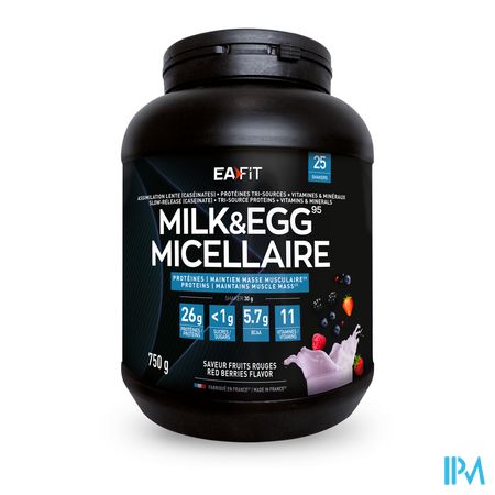 vignette Eafit Milk Egg 95 Micellaire Poudre Fruits Rouges 750g