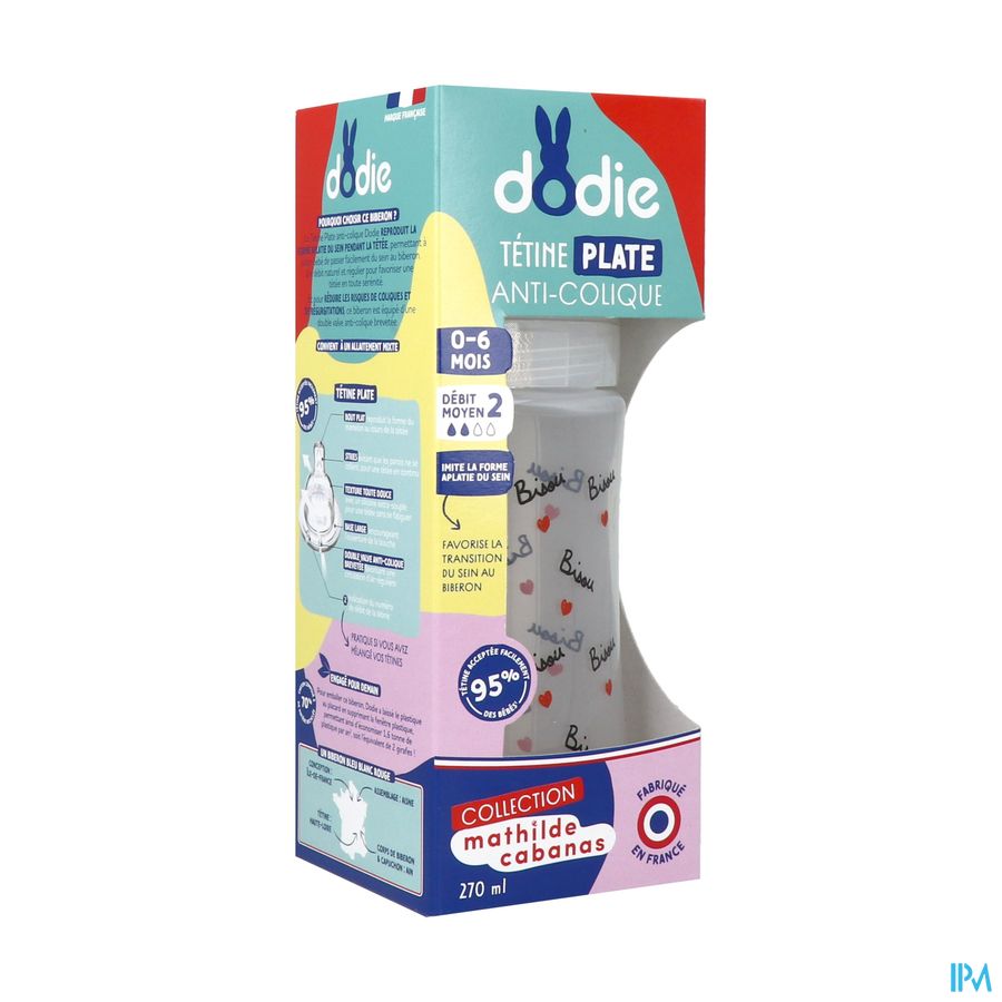 vignette Dodie Biberon Cabanas 0/6mois 270ml