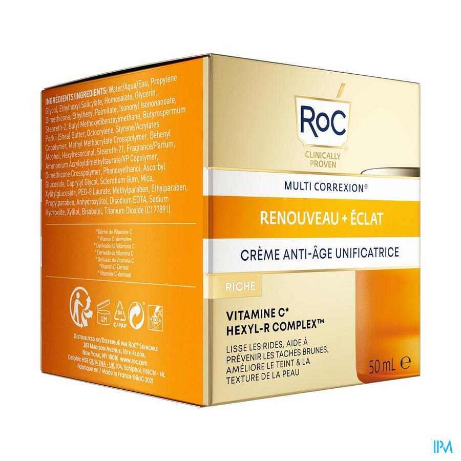 vignette ROC RENOUVEAU+ ECLAT CR A-AGE RICHE 50ML