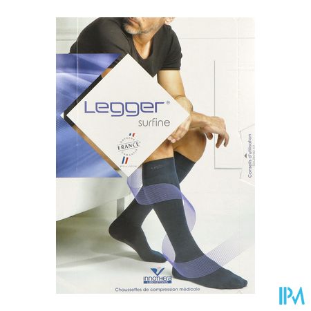 vignette Innothera Legger2 Surfine Fresh+ Homme Chaussette Noire Normal T3