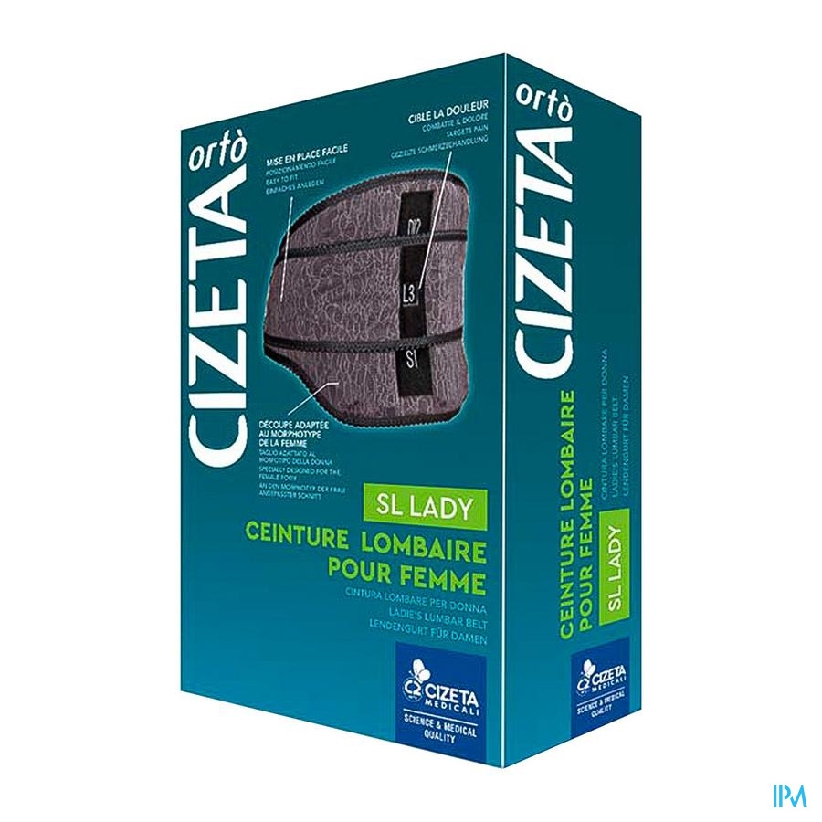 vignette Cizeta Orto Sl Lady Ceinture Soutien Lombaire Grise 26cm T3