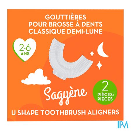 vignette Sagyene Gouttiere Pour Brosse A Dents Demi Lune 2/6ans X2