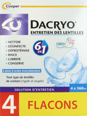 produit DACRYO ENTRETIEN LENTILLES 4 FLACONS