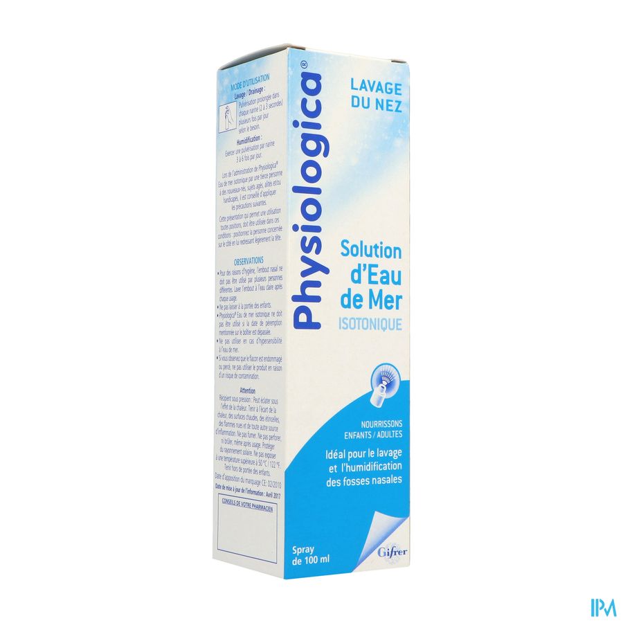produit PHYSIOLOGICA SOL NAS ISO SPR 100ML