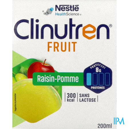 vignette Clinutren Fruit Pomme Raisin 200ml X4
