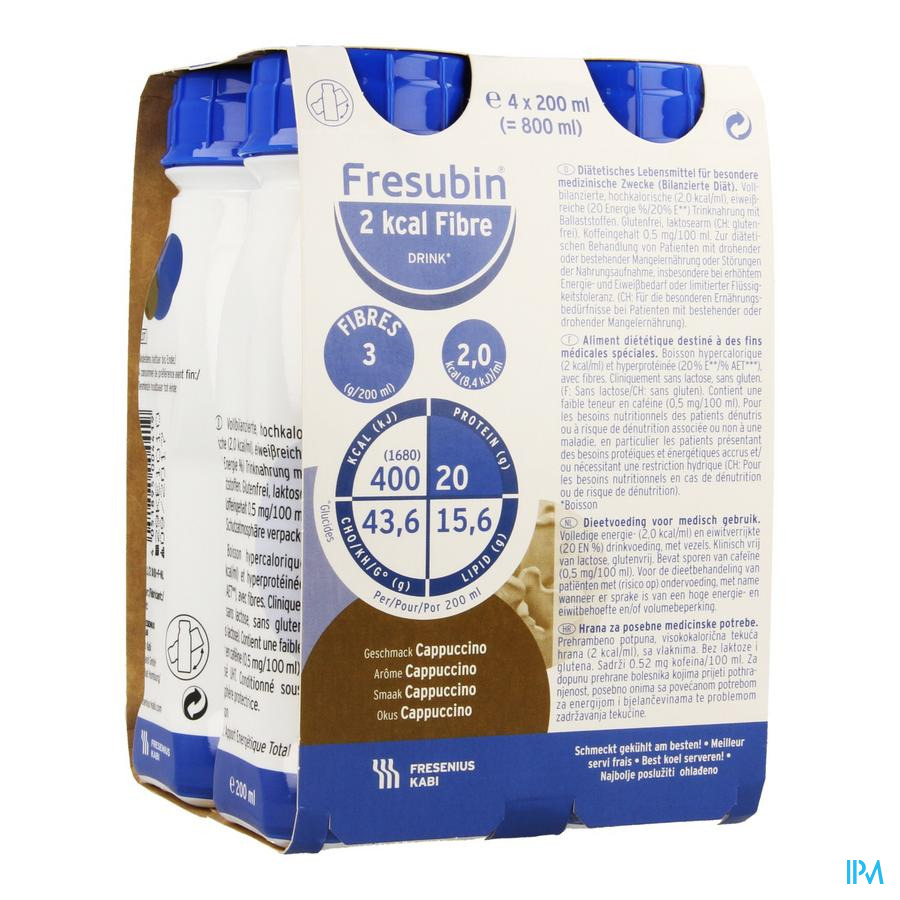 produit Fresubin 2kcal Fibre Drink Cappuccino 200ml X4