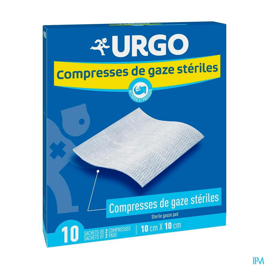 vignette Urgo Compresse De Gaze 10cm X 10cm Sachet 2 10