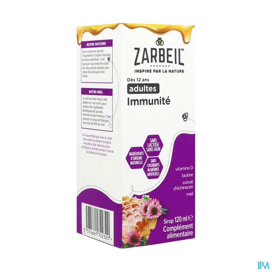 produit Zarbeil Sirop Adultes Immunite 120ml